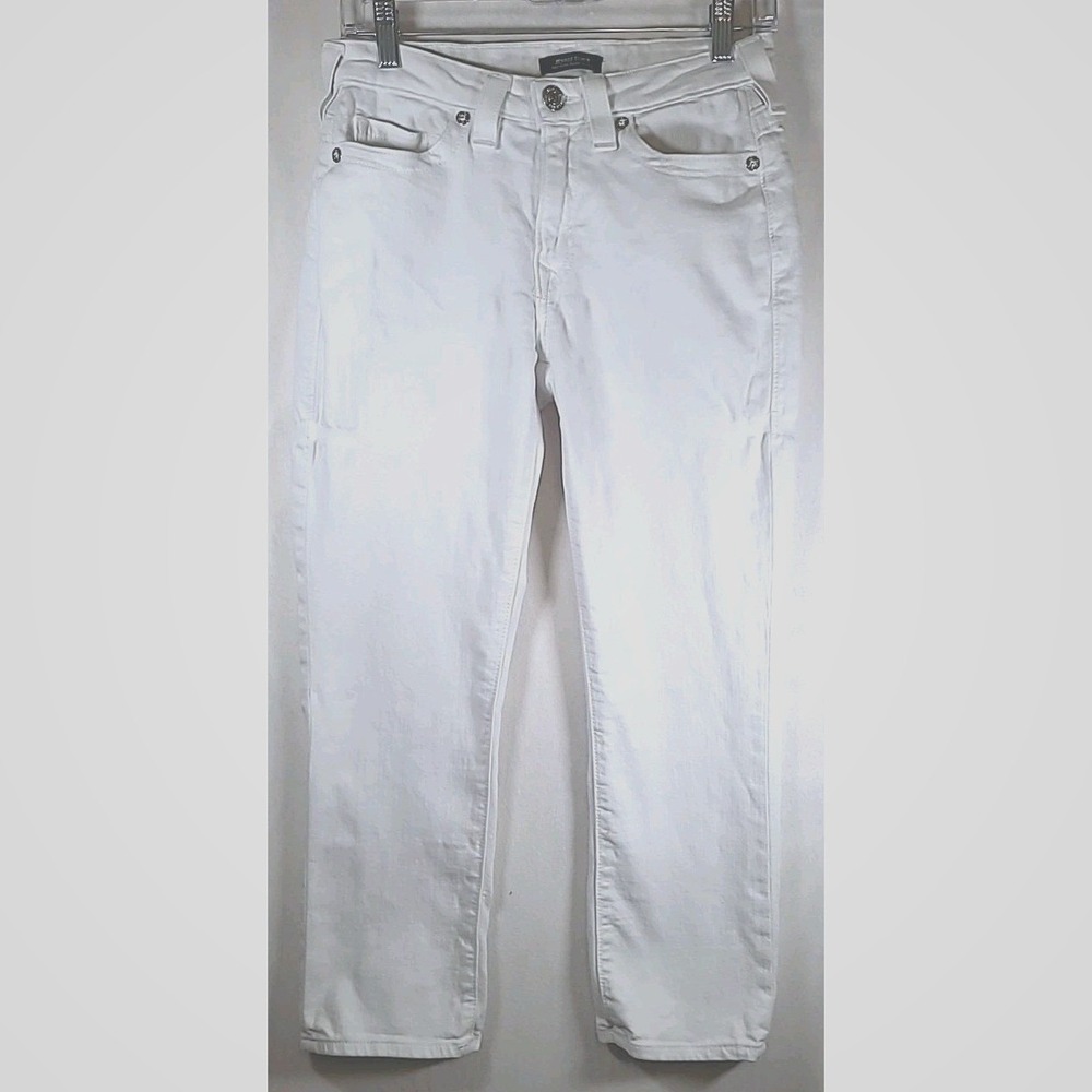 True Religion Jennie Curvy Mid Rise Super Skinny Jeans Optic White 27 C-1906